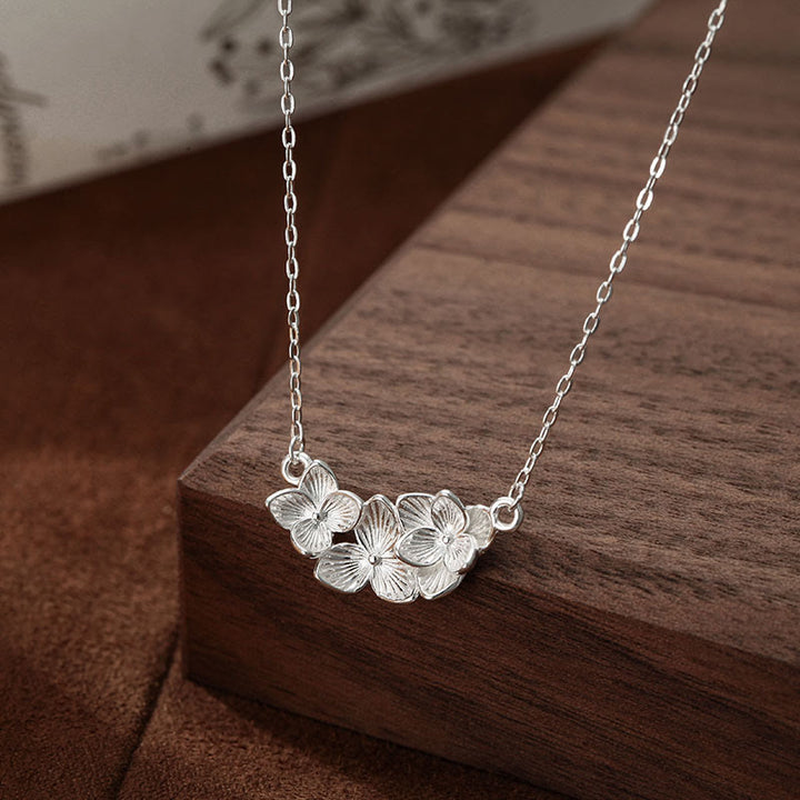 Buddha Stones Colgante de collar con diseño de flor bendita en plata de ley 999 - image 3