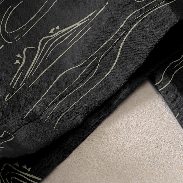Buddha Stones Pantalones de mujer de algodón con estampado de nubes auspiciosas, estilo casual, con cintura elástica y bolsillos. - image 2