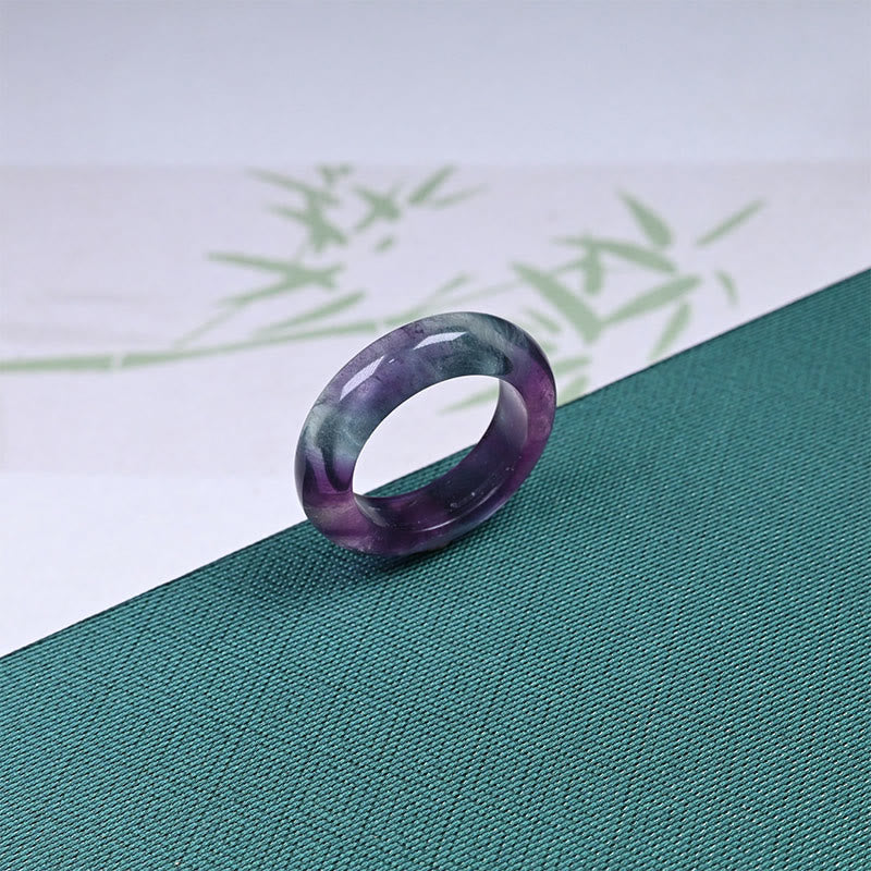 Buddha Stones Anillo de protección de fluorita natural - Fluorita - 20 mm - image 1