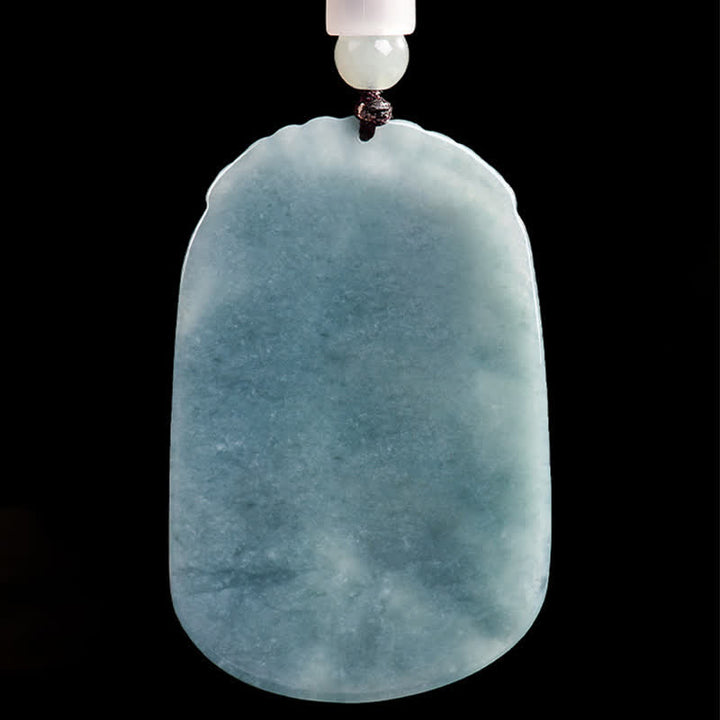 Buddha Stones Colgante de cuerda con forma de doble pez koi tallado en jade natural, símbolo de prosperidad. - image 3