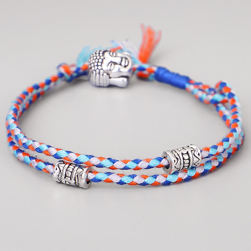 Pulsera de hilo Serenity con cabeza de Buddha Stones - Azul - image 0