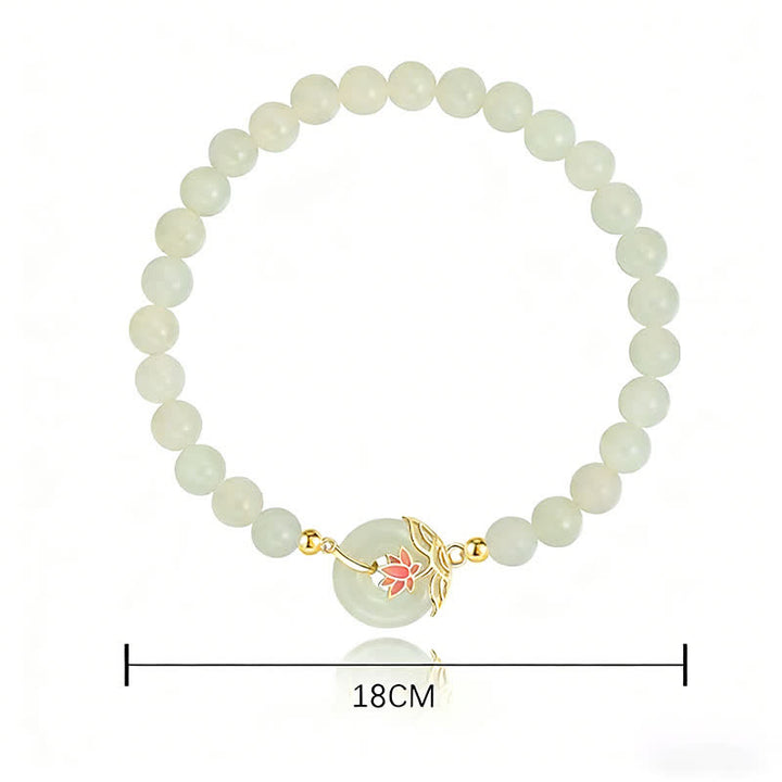Buddha Stones Pulsera de plata de ley 925 con hebilla de jade blanco Hetian y símbolo de la paz. - image 4