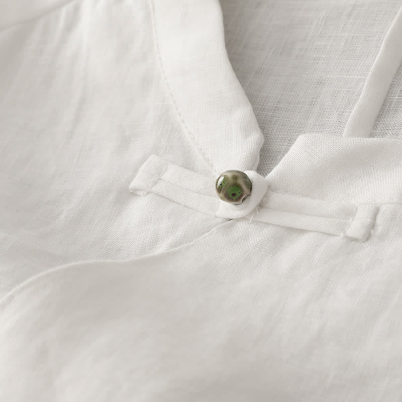 Buddha Stones Chaleco de algodón sin mangas para mujer con cuello alto, diseño de patchwork de encaje y botones de rana chinos. - image 12