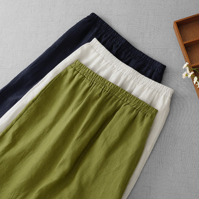 Buddha Stones Falda capri para mujer con forro, cintura elástica, bajo plisado y bolsillos. - image 18