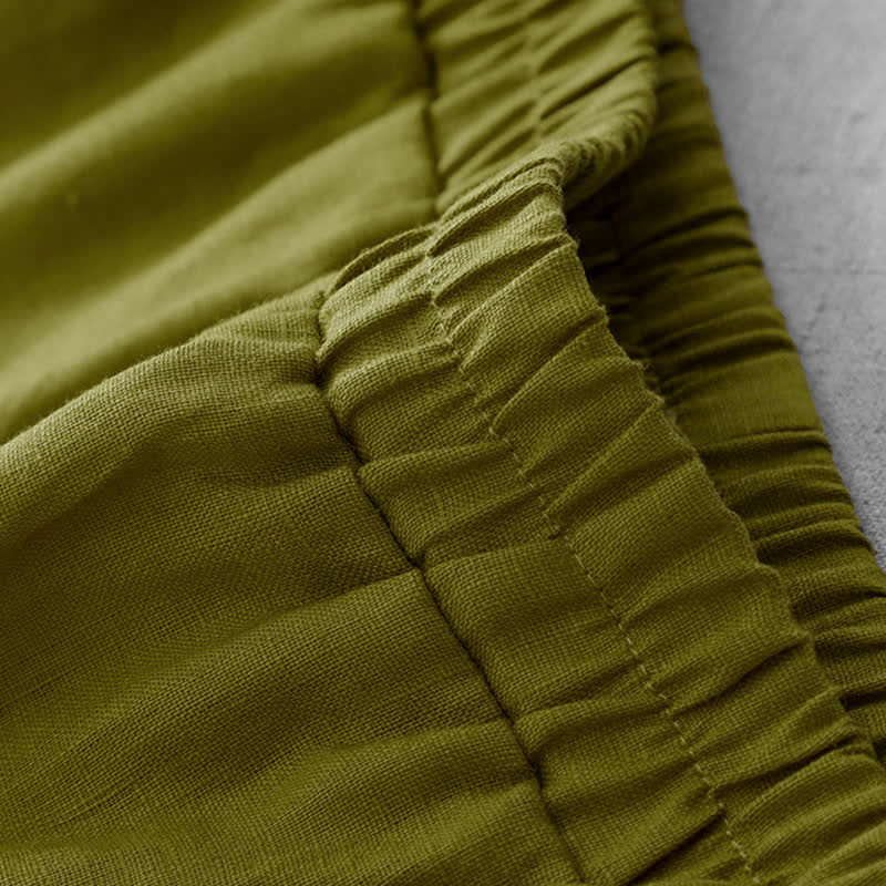 Buddha Stones Falda capri para mujer con forro, cintura elástica, bajo plisado y bolsillos. - image 3