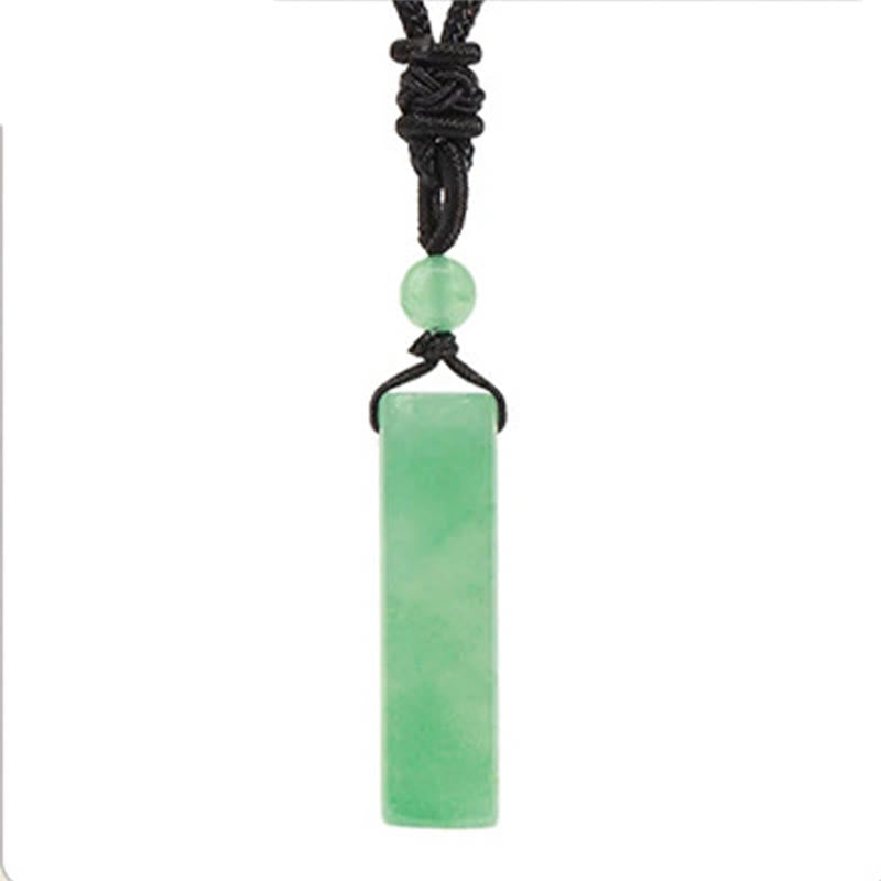 Buddha Stones Varios colgantes cilíndricos de cuarzo rosa cristalino, aventurina verde y amatista para collares de sanación - Aventurina verde - image 3