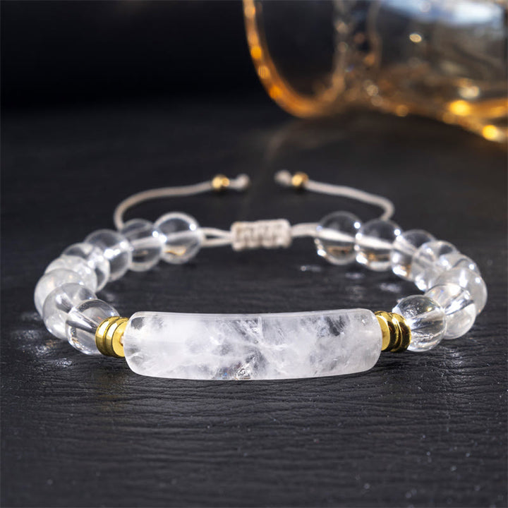 Buddha Stones Pulsera de transformación positiva con aventurina verde amatista, ojo de tigre y cuarzo fresa - Cristal blanco (circunferencia de la muñeca: 14-18 cm) - image 9