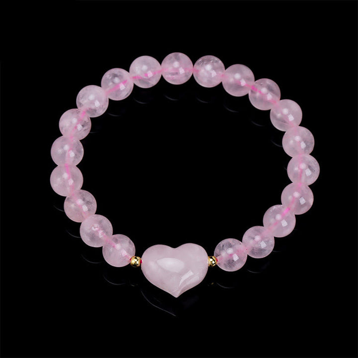 Buddha Stones Pulsera espiritual de corazón de amor con aventurina verde amatista natural, ojo de tigre y cuarzo fresa. - image 26