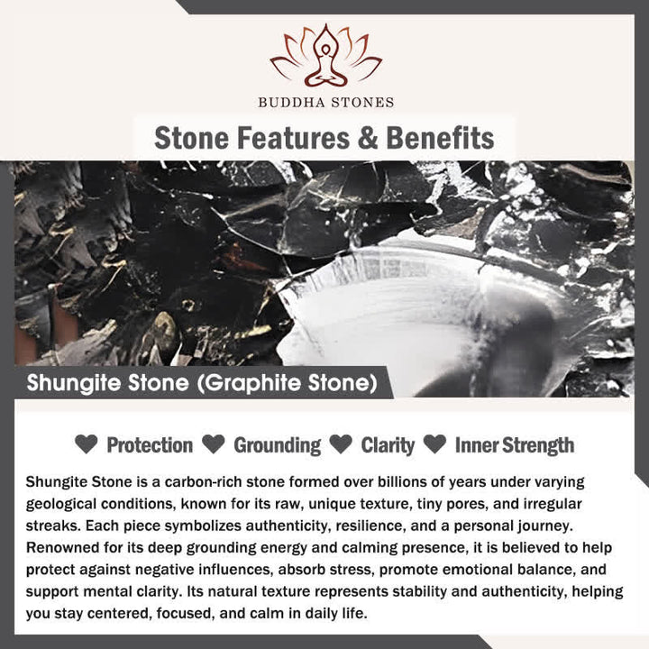 Collar con colgante de piedra de shungita auténtica, redonda y geométrica , con Buddha Stones y fuerza interior - image 5