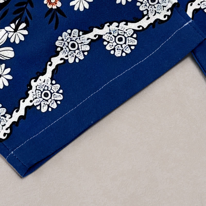 Buddha Stones Pantalones de mujer de algodón puro con estampado de margaritas, cintura elástica y bolsillos. - image 1