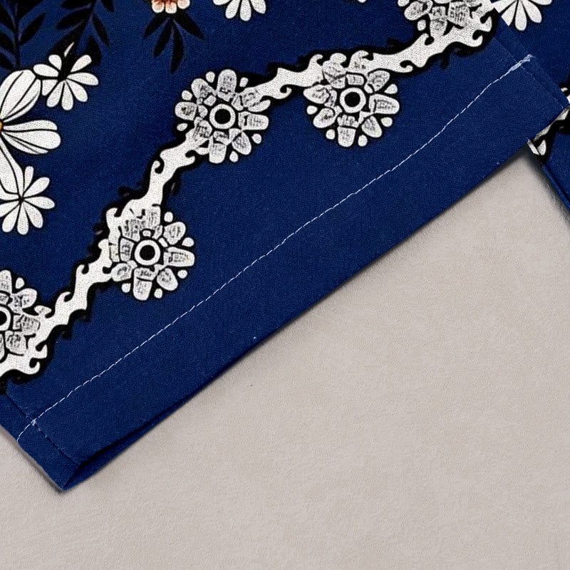 Buddha Stones Pantalones de mujer de algodón puro con estampado de margaritas, cintura elástica y bolsillos. - image 4