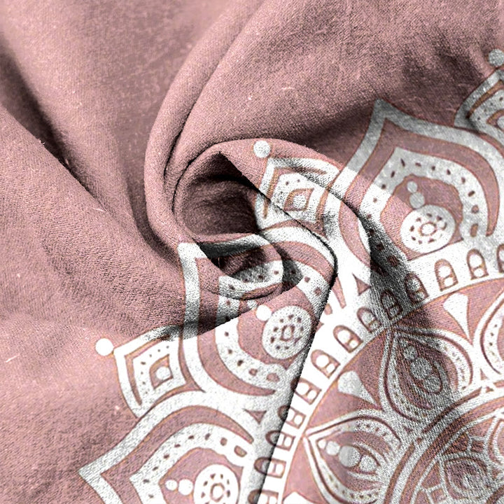 Buddha Stones Pantalones de mujer de algodón puro con estampado de mandala, cintura elástica y bolsillos. - image 2