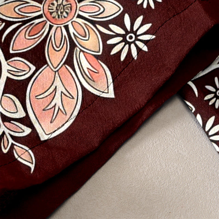 Buddha Stones Pantalones de mujer de algodón puro con estampado paisley de loto, cintura elástica y bolsillos. - image 6