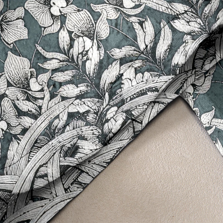 Buddha Stones Pantalones de mujer de algodón puro con estampado de pétalos de flores, cintura elástica y bolsillos. - image 2