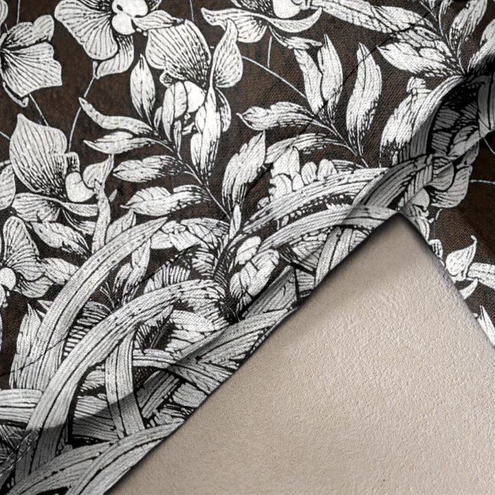 Buddha Stones Pantalones de mujer de algodón puro con estampado de pétalos de flores, cintura elástica y bolsillos. - image 6