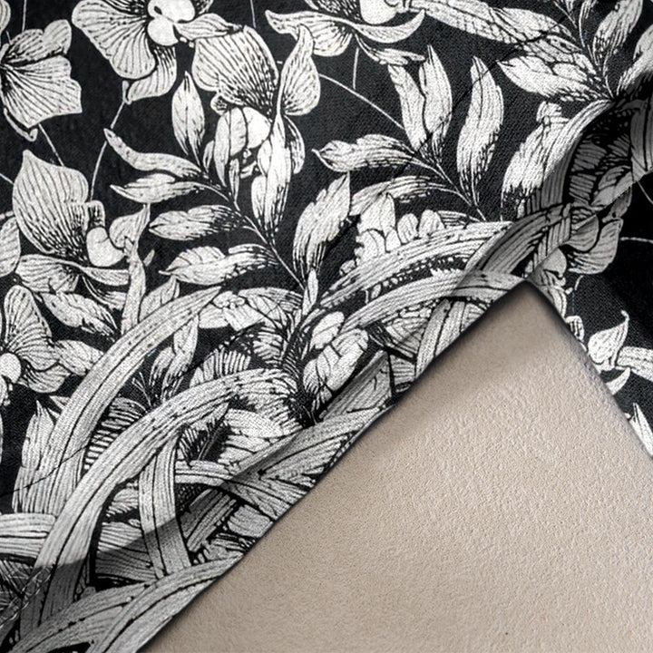 Buddha Stones Pantalones de mujer de algodón puro con estampado de pétalos de flores, cintura elástica y bolsillos. - image 10