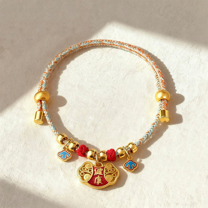 Buddha Stones Collar ajustable para mascotas, para gatos y perros, con diseño de cuentas trenzadas y coloridas. - Bendición de salud - 40-50 cm - image 3