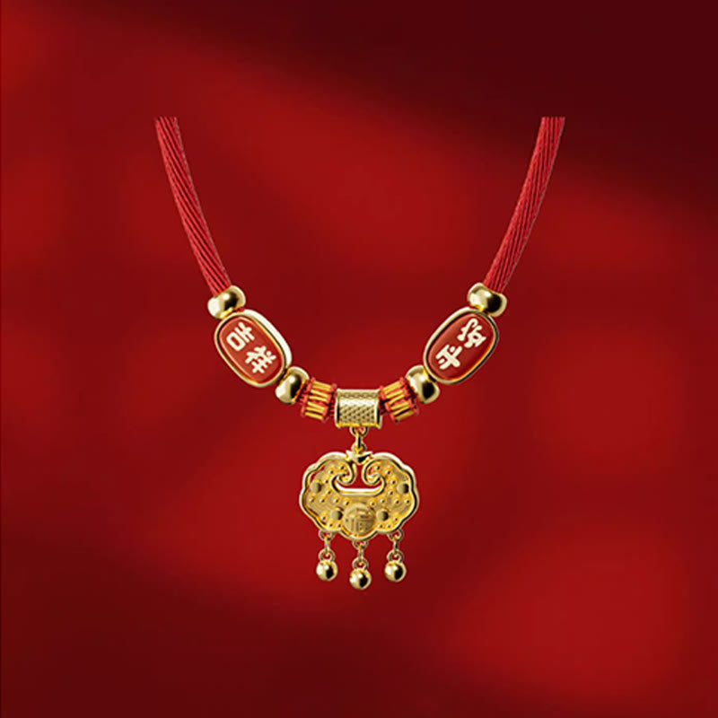Buddha Stones Collar ajustable para mascotas, para gatos y perros, con cuentas rojas y diseño de personajes de la suerte. - image 4