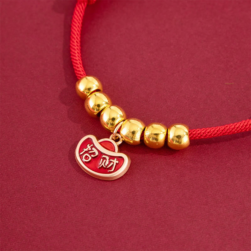 Buddha Stones Collar ajustable para mascotas, para gatos y perros, con cuentas rojas y diseño del personaje Yuanbao Fu. - image 8