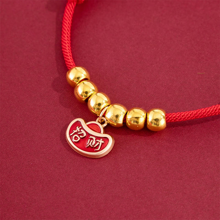Buddha Stones Collar ajustable para mascotas, para gatos y perros, con cuentas rojas y diseño del personaje Yuanbao Fu. - image 8