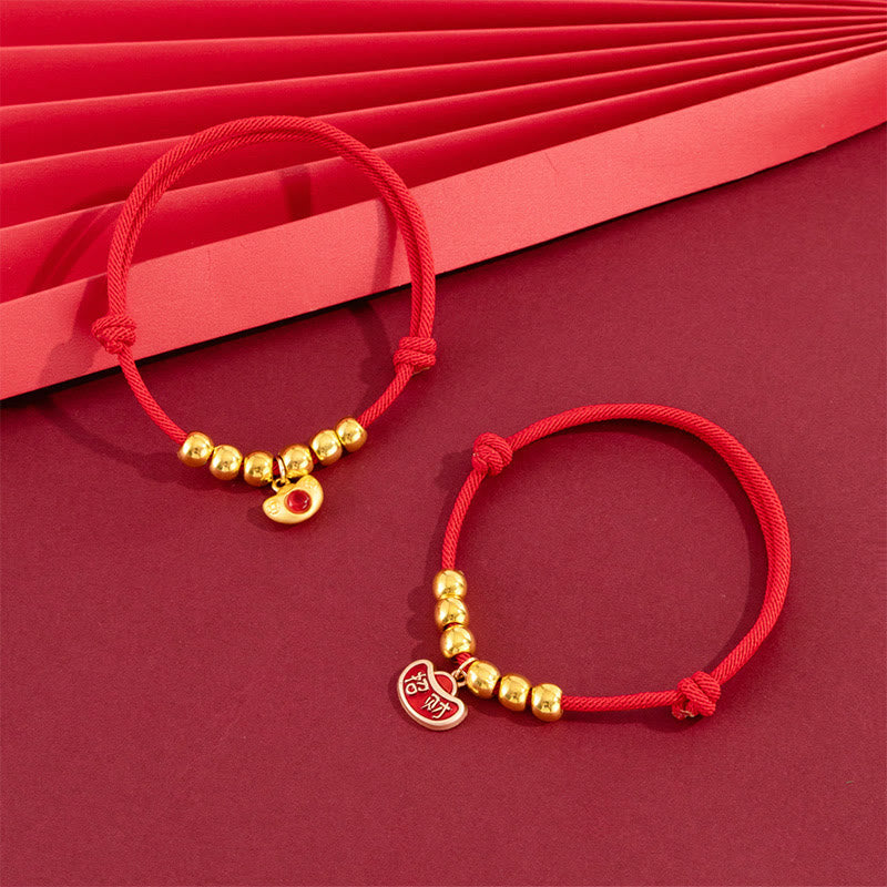 Buddha Stones Collar ajustable para mascotas, para gatos y perros, con cuentas rojas y diseño del personaje Yuanbao Fu. - image 14