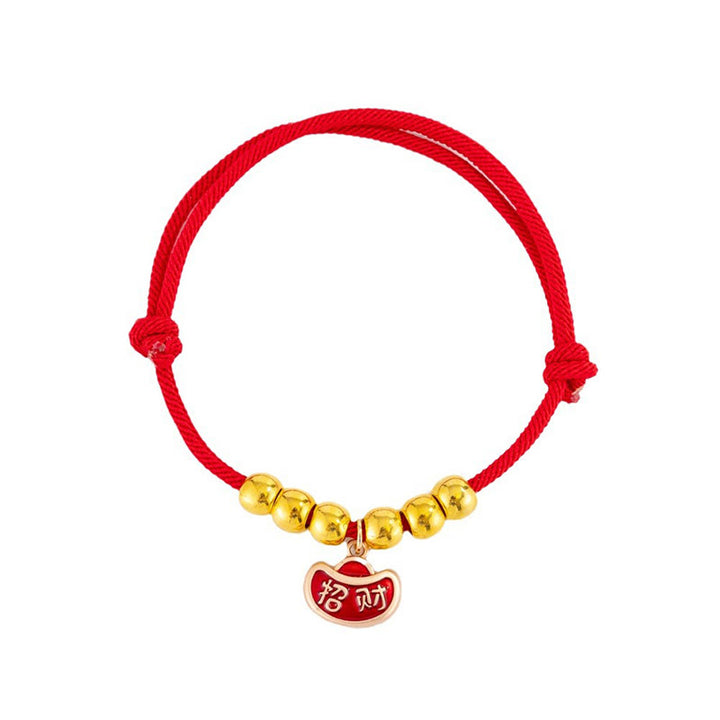 Buddha Stones Collar ajustable para mascotas, para gatos y perros, con cuentas rojas y diseño del personaje Yuanbao Fu. - image 4