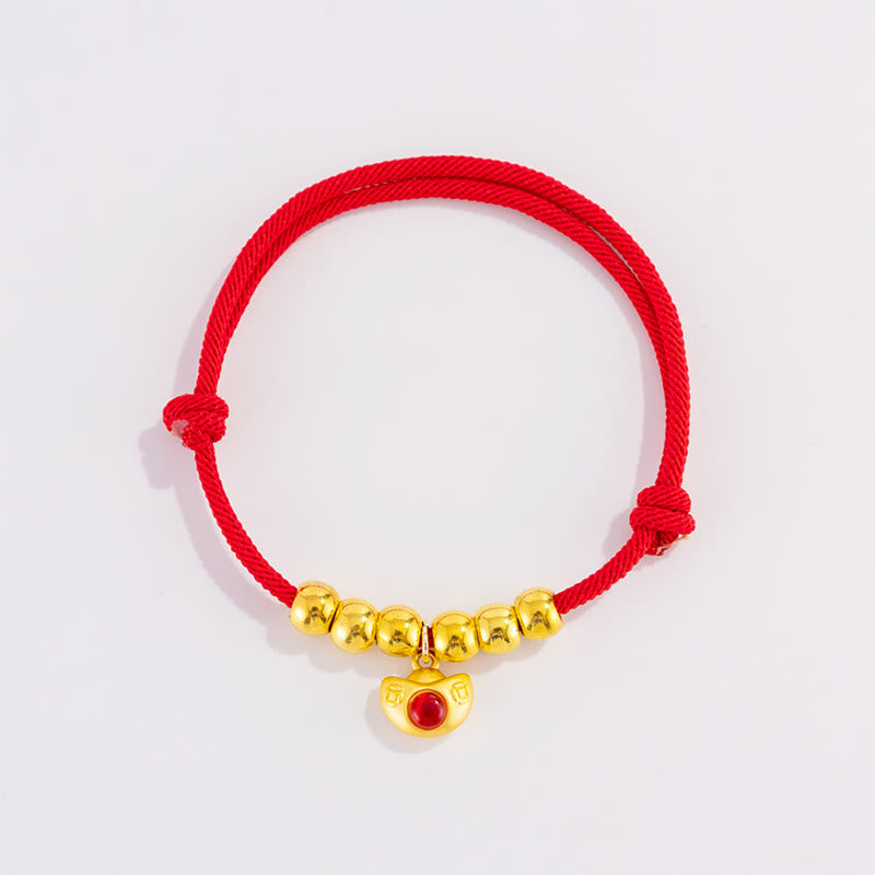 Buddha Stones Collar ajustable para mascotas, para gatos y perros, con cuentas rojas y diseño del personaje Yuanbao Fu. - image 2
