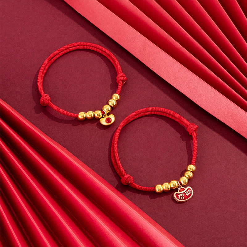 Buddha Stones Collar ajustable para mascotas, para gatos y perros, con cuentas rojas y diseño del personaje Yuanbao Fu. - image 16