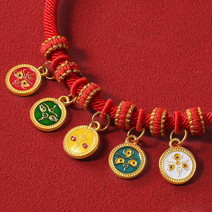 Buddha Stones Collar ajustable para mascotas con brújula, cuentas y forma de calabaza, fabricado con hilo rojo, para gatos y perros. - image 14
