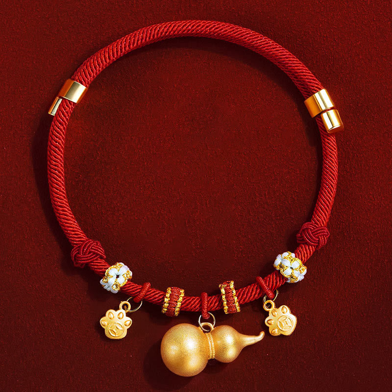 Buddha Stones Collar ajustable para mascotas con brújula, cuentas y forma de calabaza, fabricado con hilo rojo, para gatos y perros. - image 2