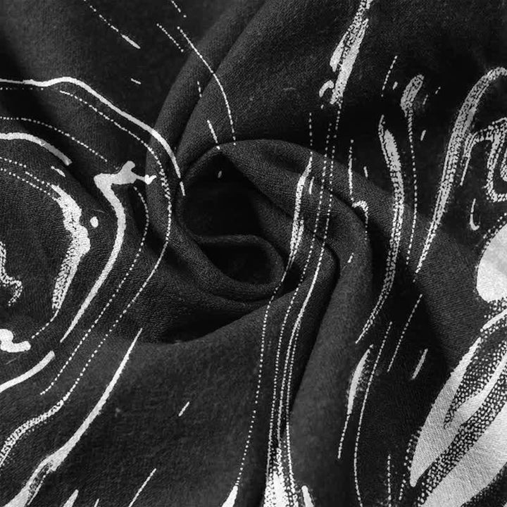 Buddha Stones Camisa de manga corta con medio botón y estampado de Tai Chi para hombre, de algodón. - image 4