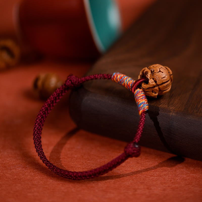 Buddha Stones Collar ajustable para gatos y perros con cordón rojo trenzado de hueso de melocotón. - image 17
