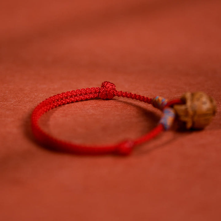 Buddha Stones Collar ajustable para gatos y perros con cordón rojo trenzado de hueso de melocotón. - image 11