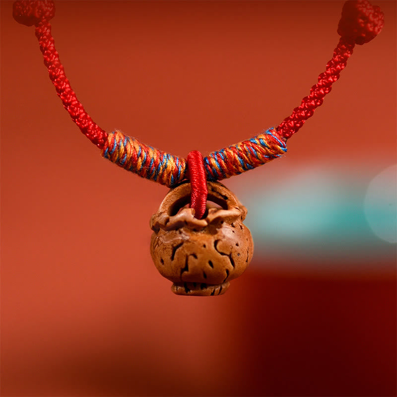 Buddha Stones Collar ajustable para gatos y perros con cordón rojo trenzado de hueso de melocotón. - image 14