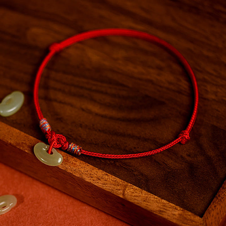Buddha Stones Collar ajustable de protección para gatos y perros con hilo rojo trenzado de jade. - image 2