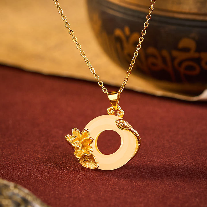 Buddha Stones Colgante de collar con hebilla de la paz y loto - Hebilla de la paz del loto - image 0