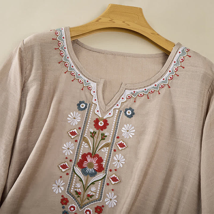 Camisetas de manga tres cuartos para mujer con bordado de Buddha Stones y estilo bohemio primaveral. - image 20