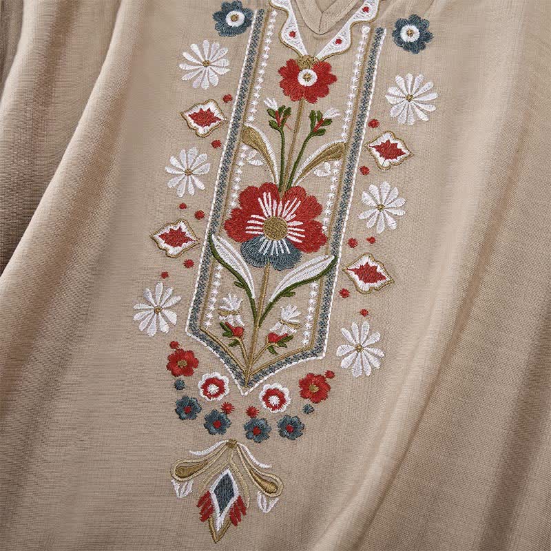 Camisetas de manga tres cuartos para mujer con bordado de Buddha Stones y estilo bohemio primaveral. - image 22