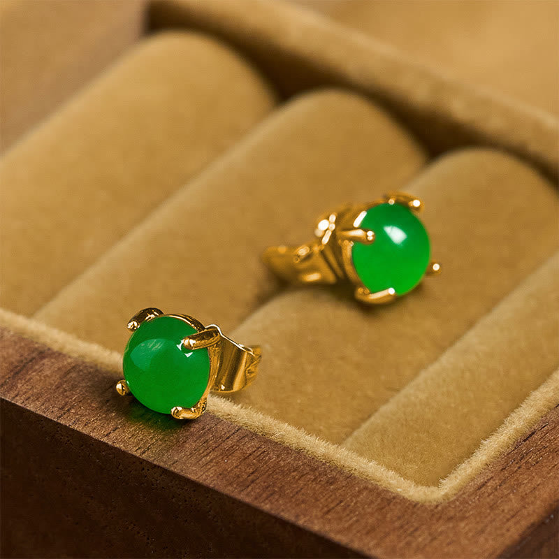 Buddha Stones Pendientes de jade y plata de ley 925 con el símbolo de la abundancia. - image 7