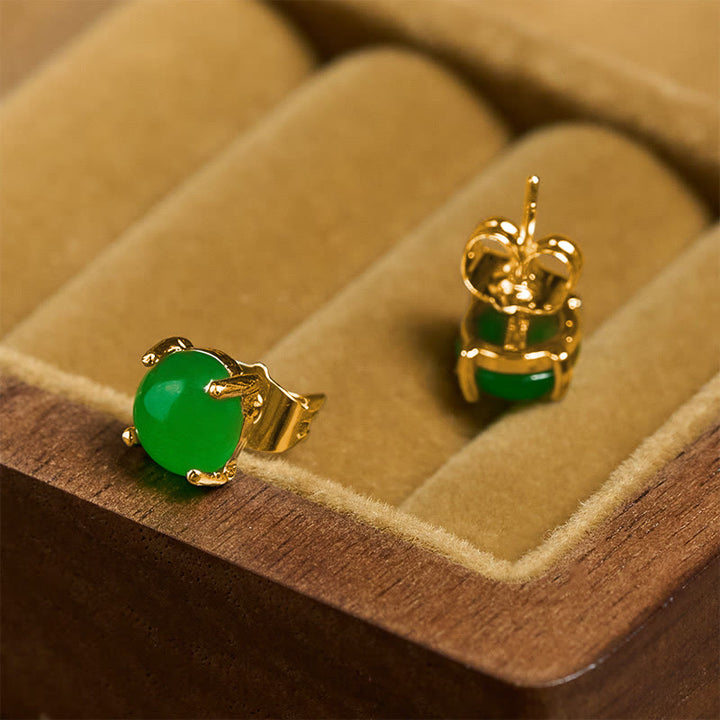 Buddha Stones Pendientes de jade y plata de ley 925 con el símbolo de la abundancia. - image 8