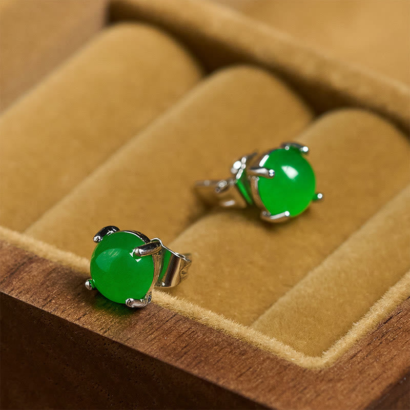 Buddha Stones Pendientes de jade y plata de ley 925 con el símbolo de la abundancia. - image 12