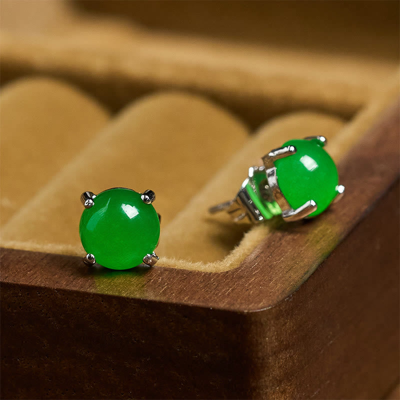 Buddha Stones Pendientes de jade y plata de ley 925 con el símbolo de la abundancia. - image 13