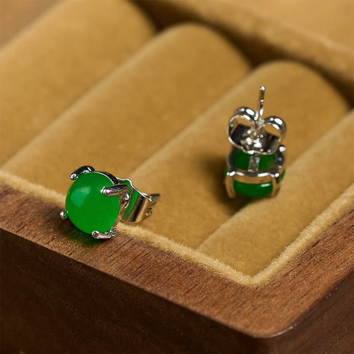 Buddha Stones Pendientes de jade y plata de ley 925 con el símbolo de la abundancia. - image 14