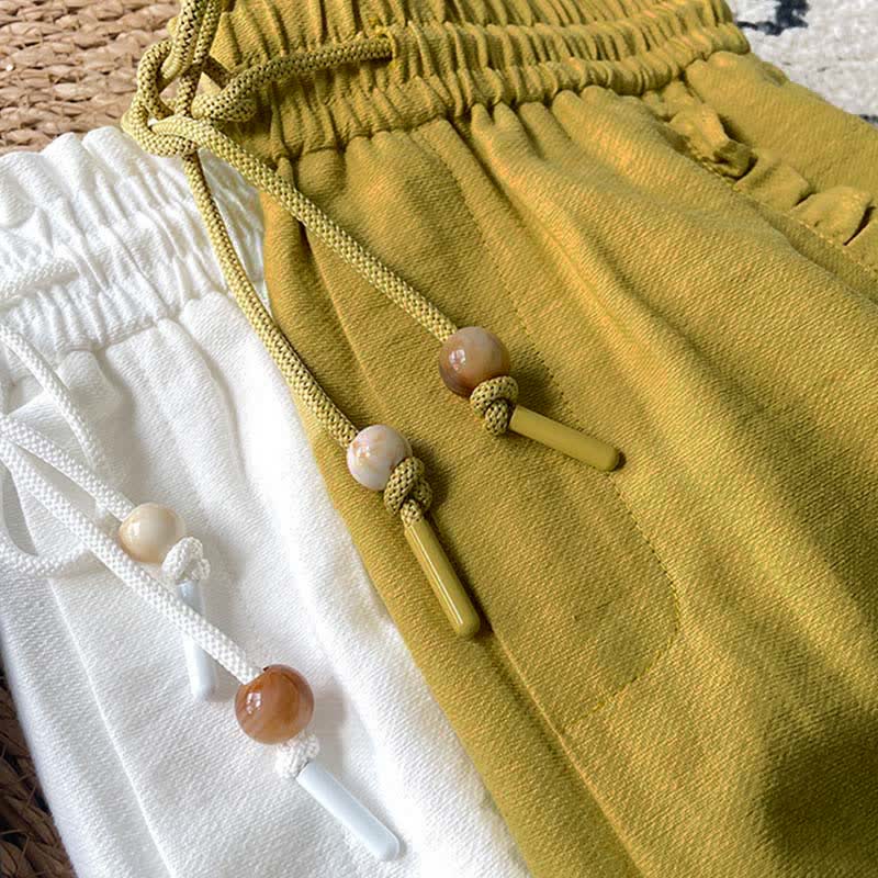 Buddha Stones Pantalones cortos de verano para mujer con cintura elástica, volantes y cordón ajustable, con bolsillos. - image 30