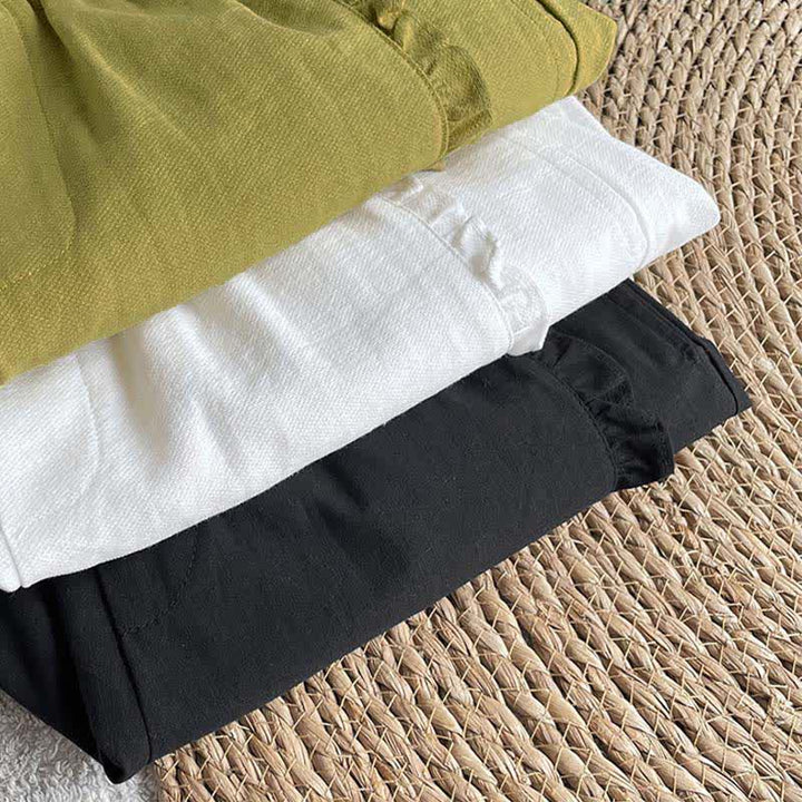 Buddha Stones Pantalones cortos de verano para mujer con cintura elástica, volantes y cordón ajustable, con bolsillos. - image 31