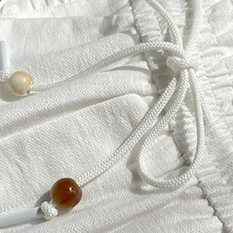 Buddha Stones Pantalones cortos de verano para mujer con cintura elástica, volantes y cordón ajustable, con bolsillos. - image 18