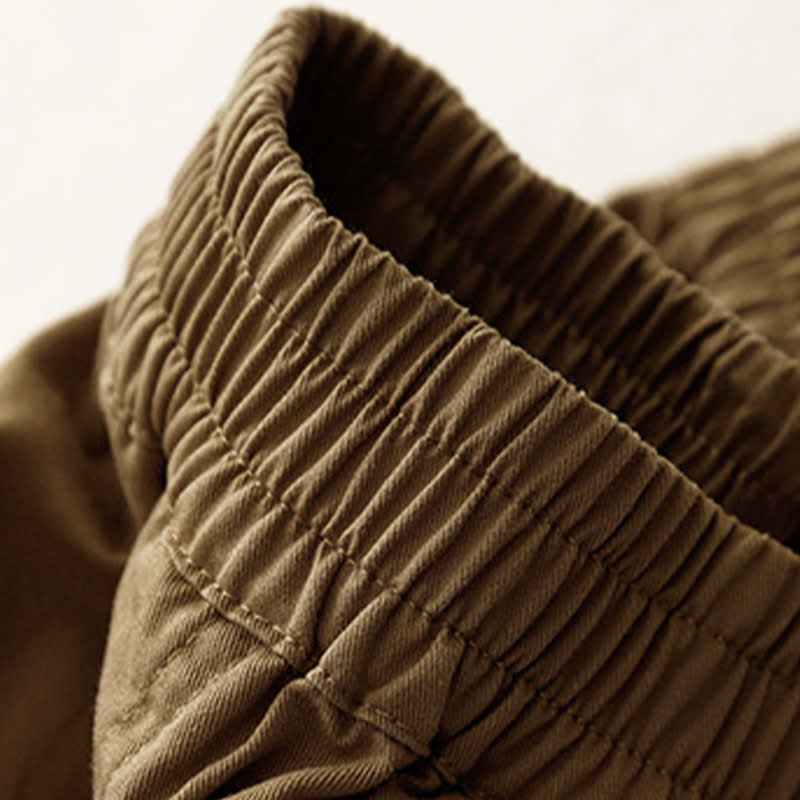 Buddha Stones Pantalones cortos de algodón para mujer con cintura elástica y bolsillos, ideales para el verano. - image 3