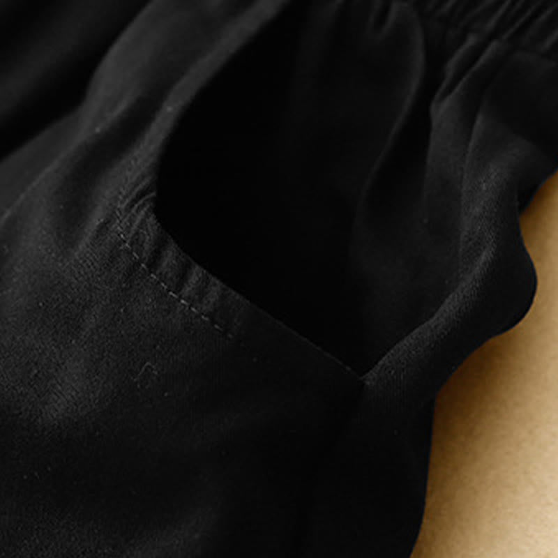 Buddha Stones Pantalones cortos de algodón para mujer con cintura elástica y bolsillos, ideales para el verano. - image 12