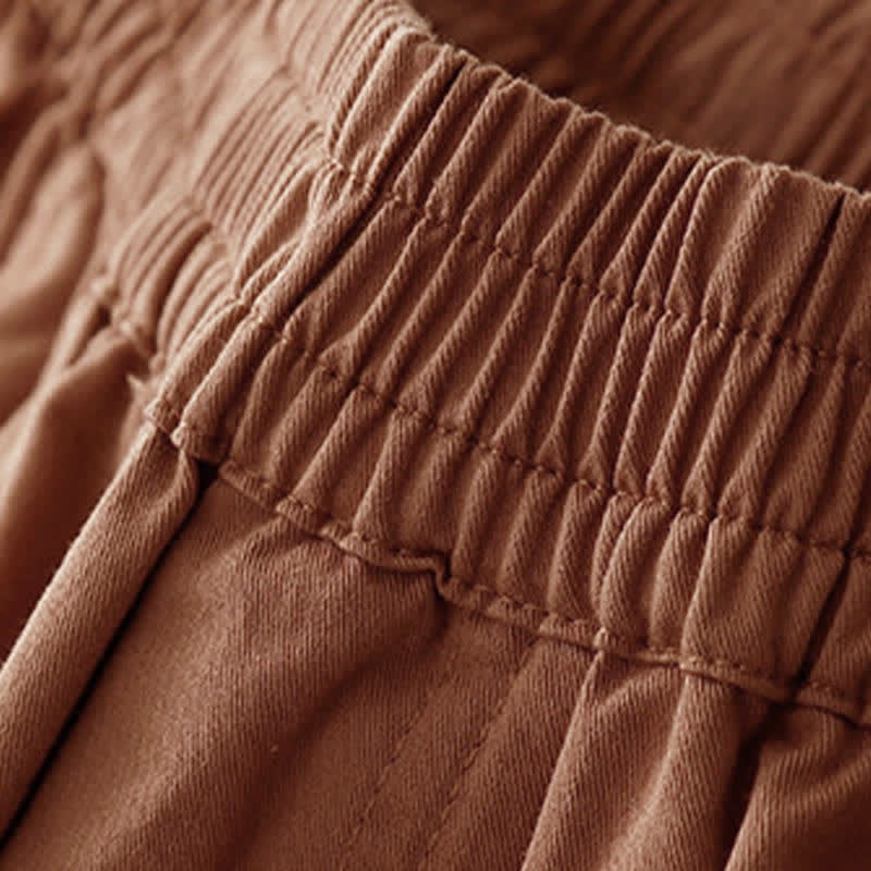 Buddha Stones Pantalones cortos de algodón para mujer con cintura elástica y bolsillos, ideales para el verano. - image 16