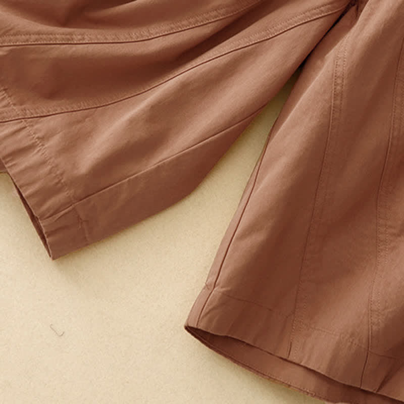 Buddha Stones Pantalones cortos de algodón para mujer con cintura elástica y bolsillos, ideales para el verano. - image 18